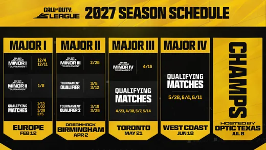 Call of Duty League sets 2027 schedule, ending with OpTic-hosted Championship